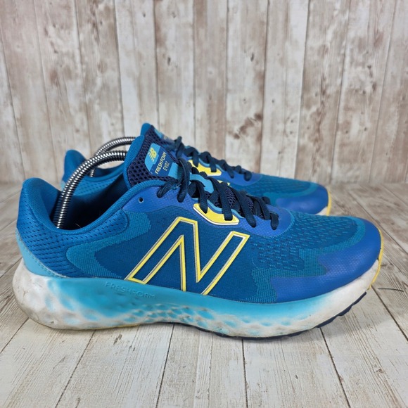 New Balance Fresh Foam Evoz v2 Running Shoes Blue Yellow Mens Size 10 D - Picture 1 of 8